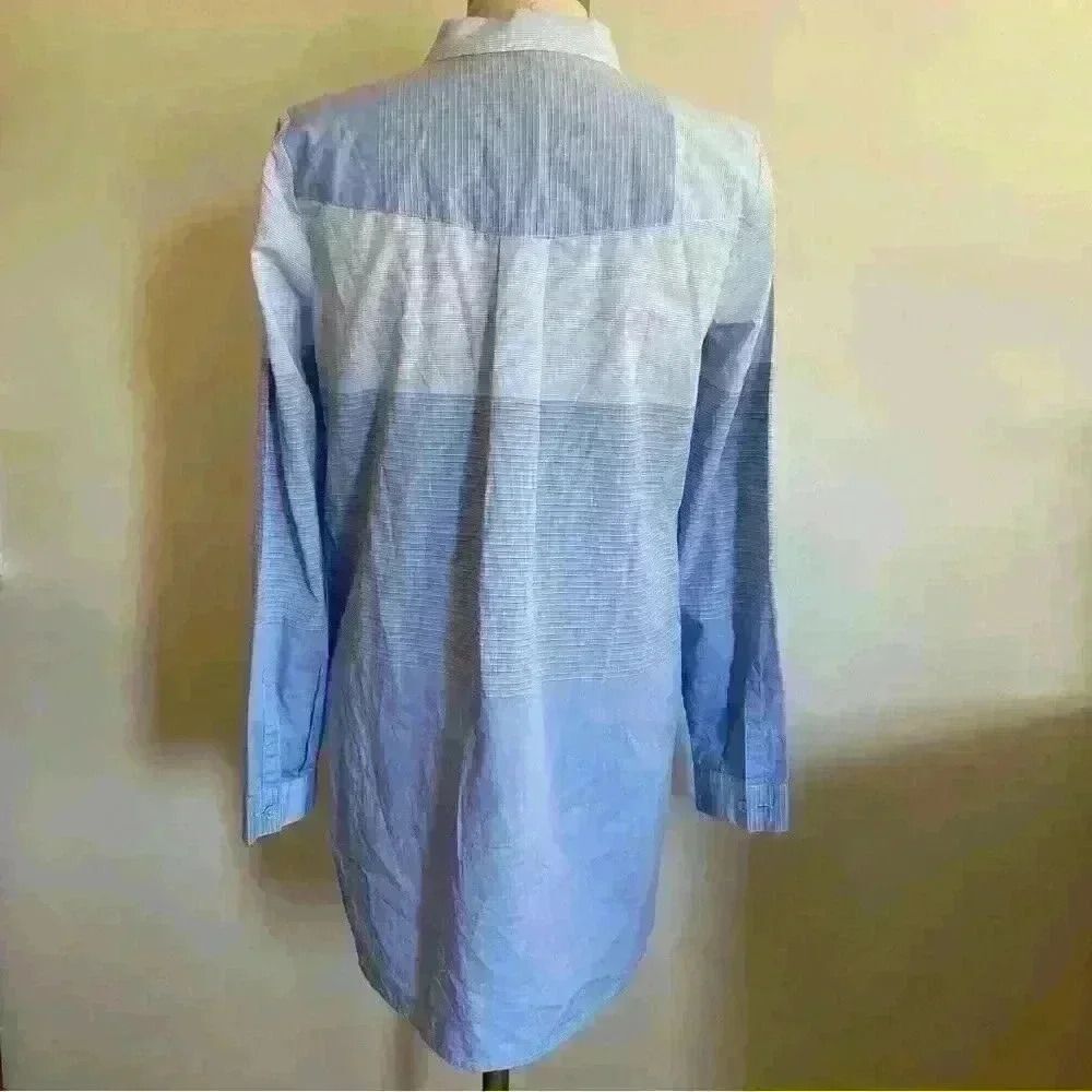 J. Jill Lightweight Multi Stripe Button Up Tunic Women's Size XS